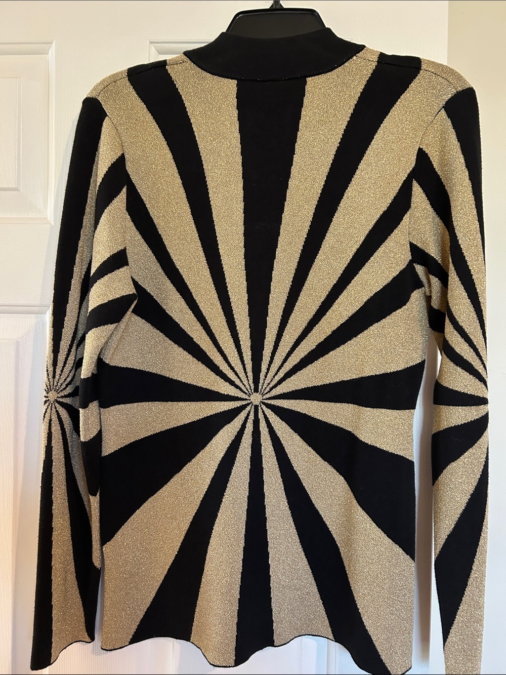 Berek Black and Gold Starburst Double Zip Cardigan